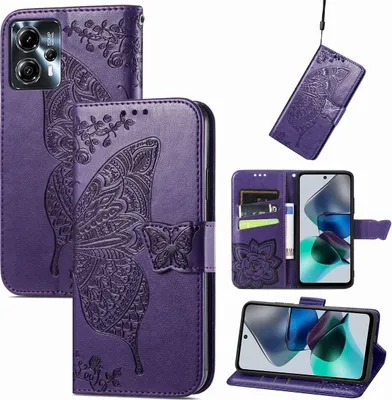Produktbild von König Design Hülle kompatibel mit Kunstleder Handyhülle - Handy Case Dunkelviolett