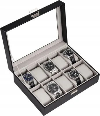 Produktbild von Elegante Kunstleder Uhrenbox Organizer für 10 Uhren