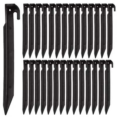 Produktbild von 30 Kunststoff Heringe 30cm SCHWARZ Camping Vorzelt Zelt Hering Erdnagel Trekking