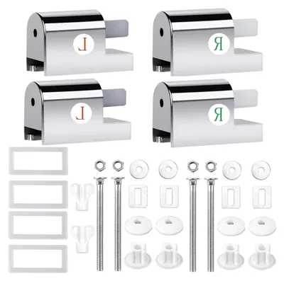 Produktbild von 2 Stück ABS WC-Sitz-Scharniere, Softclose Metallscharniere, universelle Scharniere für die Installation von Toilettensitzteilen
