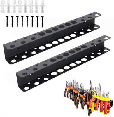 Produktbild von Werkzeugständer 40 cm, 2er-Set, 14 Löcher, für Garage