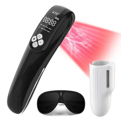 Obrázok produktu pre Laserový terapeutický prístroj – ručný prístroj – 4×808 nm + 12×650 nm – polovodič GaAlAs – výkon až 150 mW – časovač 5–20 min. – akumulátor 2600 mAh – čierna sada