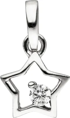 Produktbild von JOBO Kinder Anhänger Stern 925 Sterling Silber 1 Zirkonia Silberanhänger