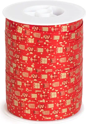 Produktbild von Geschenkband Ringelband Geschenke 10mm, 250 Meter, Farbauswahl:rot - gold