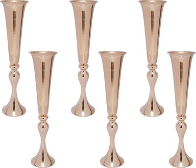 6 Stück Vasen Meatll Set 56,5cm (gold) für Hochzeit Party Dekoration Requisiten