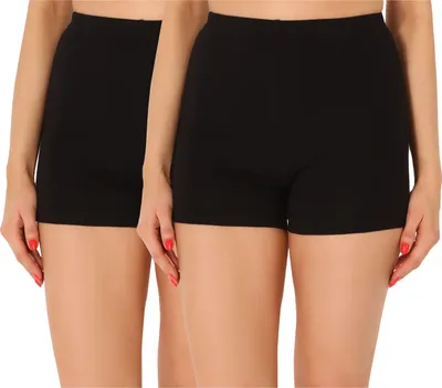 Produktbild von Merry Style Damen Shorts Radlerhose Boxershorts aus Baumwolle 2Pack MS10-358 (Schwarz/Schwarz (2Pack), XL)
