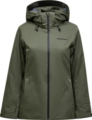 Image de Veste de protection imperméable et isolante pour femme Peak Performance Anima Hipe 2L, couleur vert sapin : taille XL