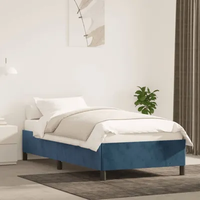 Zdjęcie produktu dla Maison Exclusive – rama łóżka bez materaca, ciemnoniebieska, 90 x 190 cm, aksamit