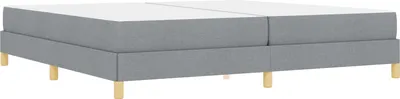 Image de vidaXL Lit boxspring avec matelas gris clair 200 x 200 cm Tissu