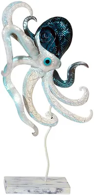 Produktbild von Dekofigur Metall Tintenfisch - Blech, Muschelschalen, Maritim