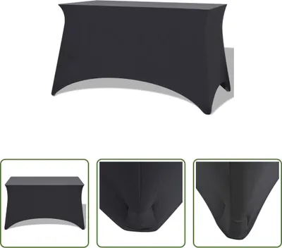 Zdjęcie produktu dla The Living Store Rozciągliwy pokrowiec na stół 2 szt. 243 x 76 x 74 cm Antracytowy