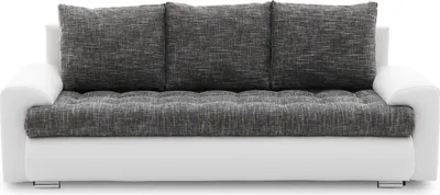 Produktbild von Couch mit Schlaffunktion, Schlafcouch mit Bettkästen, TOKIO VII 222x96cm, Dunkelgrau&Weiß