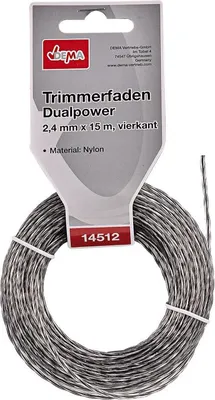 Produktbild von Trimmerfaden Dualpower 2,4 mm x 15 m vierkant