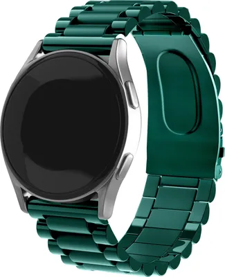 Produktbild von Strap-it Stahlarmband - Kompatibel mit Samsung Galaxy Watch Armband 42mm Ersatzarmband Edelstahl - Faltschließe - Hochwertiges Material - für Smartwatch 20mm Armband Grün