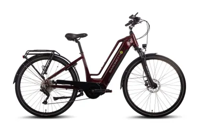 Produktbild von SAXONETTE Quantum Sport Trapez 28" E-Bike, SHIMANO Deore 10-Gang Kettenschaltung, Mittelmotor, 36V 15Ah Akku, Elektrofahrrad,RH45 (bordeaux glänzend)