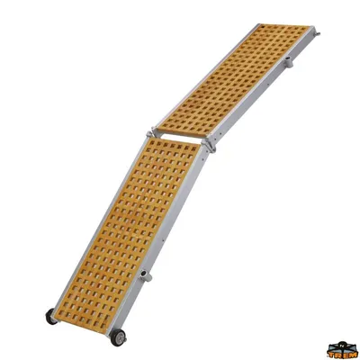 Produktbild von allpa Alu Rampe mit Rädern & Holzlauffläche, 2-teilig, Tragkraft 160kg