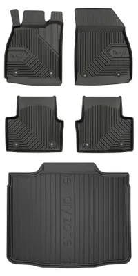 Image de Tapis en caoutchouc + bac de coffre pour Opel Insignia A 2008-2017 (liftback, roue galette, avec roue de secours) – 5 pièces, noirs, sur mesure