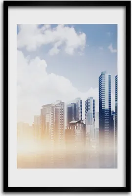 Produktbild von Bild - Bilderrahmen - 40 cm x 60 cm - MDF - Rahmen - Wandkunst - Wolkenkratzer