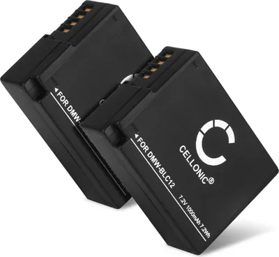 Image de CELLONIC 2x Batterie pour Appareil photo Compatible avec Panasonic Lumix DMC-FZ1000, Lumix DMC-FZ300, Lumix DMC-FZ2000, DMW-BLC12 - (1000mAh, 7.4V)