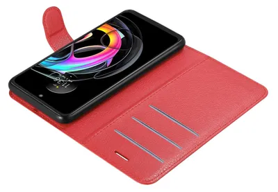 Produktbild von Cadorabo Hülle für Motorola EDGE 20 LITE / FUSION Schutz Hülle in Rot Handyhülle Etui Case Cover Magnetverschluss