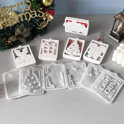 Obrázok produktu pre 6 ks silikónových foriem na odlievanie, vianočná sada na darovanie peňazí