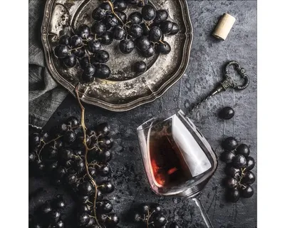 Produktbild von Glasbild Wein und Trauben GLA2250 50x50 cm