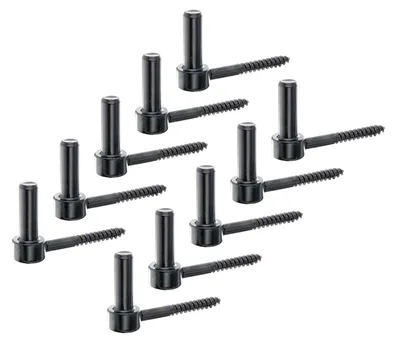 Produktbild von Alberts 10 x Kloben zum Einschrauben, 110 mm Länge, J-Haken, schwarzer Tauchlack