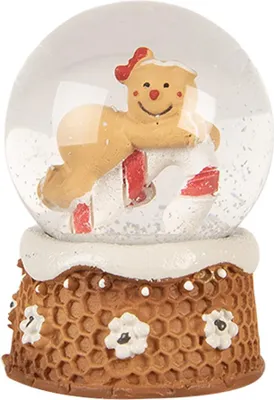 Image de Clayre & Eef Boule à neige Ø 5x7 cm Brun Verre