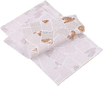 Produktbild von Brotpapier, 100 Blatt, 26 x 36 cm, Käsepapier, wasser- und ölabweisend, Antihaftbeschichtung, fettdichtes Papier für Lebensmittel, Butter, Käse, Sandwiches, Hamburger, Pommes frites