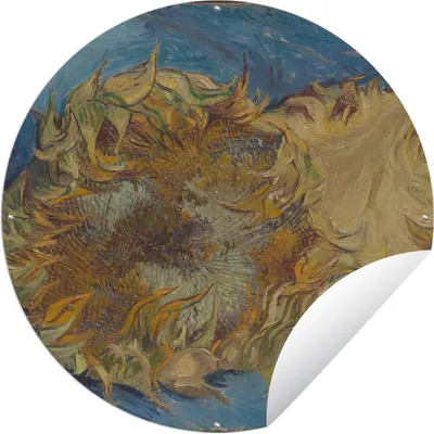 Produktbild von MuchoWow® Gartenposter Outdoor-Poster Rund Sonnenblumen - Vincent van Gogh Ø 150 cm Gartendeko Rundes Poster draußen