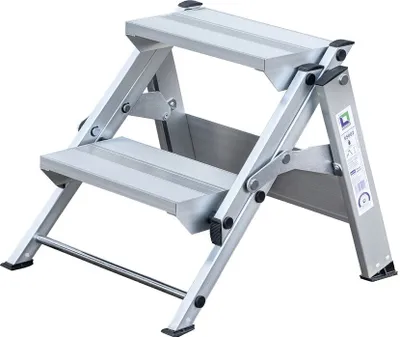 Produktbild von Klapptreppe | 2 Stufen | Traglast 150kg | Aluminium | rutschfeste Kunststoffschuhe