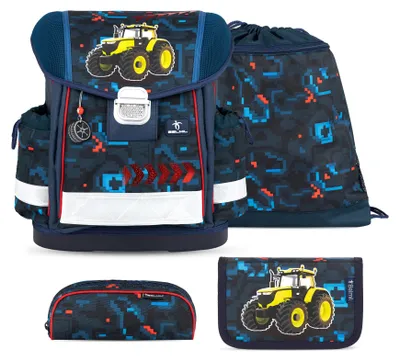 Produktbild von Belmil Classy ergonomisches Schulranzen-Set 4-teilig "PixelTrak" mit Brustgurt