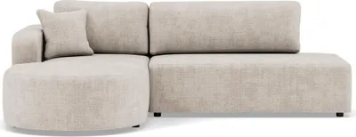 Image de Best Mobilier Miro - Canapé d'angle gauche 4 places convertible avec coffre en velours texturé , Beige