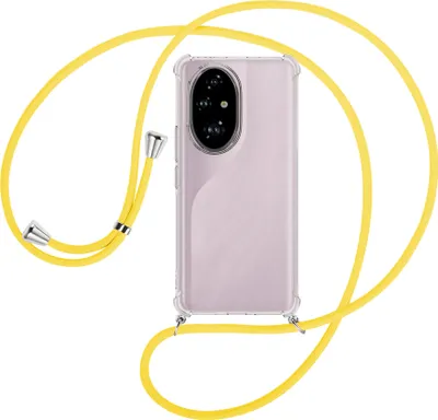 Produktbild von Handykette Backcover-Schutzhülle mit Band (Metall silberfarben) für Realme C67 5G - gelb