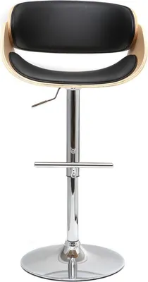 Produktbild von Miliboo - Design-Barhocker Schwarz und helles Holz BENT
