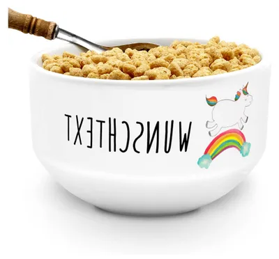 Produktbild von Personalisierte Müslischüssel Einhorn Regenbogen