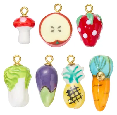 Productafbeelding van 4 tot 8 handgemaakte keramische hangers voor sieraden