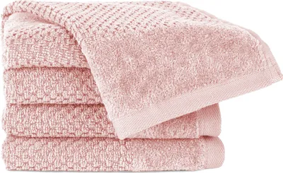 Produktbild von Pure Label 4-TLG Gästehandtücher 30x50 cm mit Aufhängeschlaufe aus 100% Baumwolle, saugstark und weich | 4 Gästehandtücher Rosa, 30x50cm