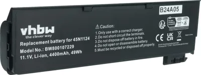Produktbild von vhbw Akku Ersatz für Lenovo 45N1126, 121500152, 45N1125, 121500214, 45N1124, 121500213, 3icp7/38/65, 121500212 für Notebook (4400 mAh, 11,1 V, Li-Ion)
