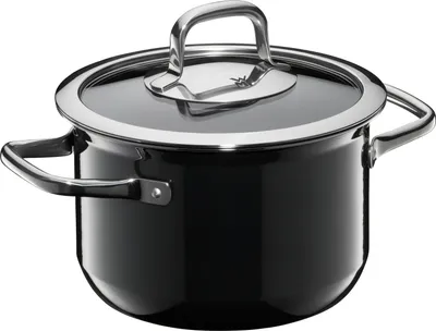 Image de WMF Fusiontec Compact Kochtopf mit Glasdeckel, 18 cm, Black 3201111561 4000530730671