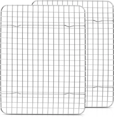 Immagine prodotto di set di 2 porta torta in acciaio inox, rettangolari, 29,7 x 22,7 x 1,8 cm, lavabili in lavastoviglie