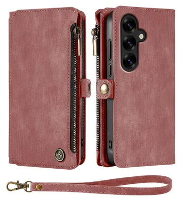 Produktbild von Handy Hülle für Samsung Galaxy S25 Geldbeutel Geldbörse RFID Schutz Klapphülle Cover Schutzhülle Wallet Farbe: Rosa