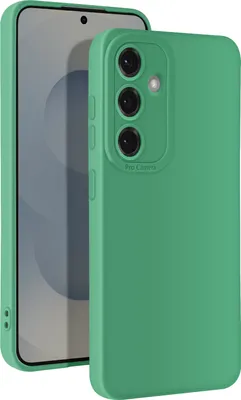 Imagen del producto de Funda para Samsung Galaxy S25, silicona suave, protección para el módulo de la cámara, color verde