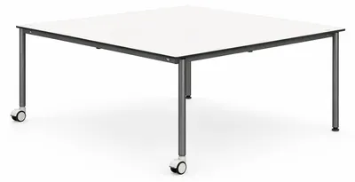 Produktbild von Minimalistischer Schreibtisch mit Metallrahmen und praktischen Rollen