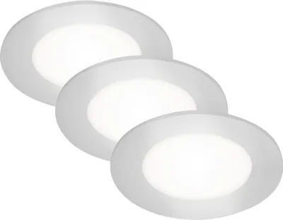 Obrázok produktu pre Sada LED vstavaných svietidiel 3-dielna IP65 3x3W 3x350 lm 4000 K chróm/mat Ø 8,6/6,8 cm 230V