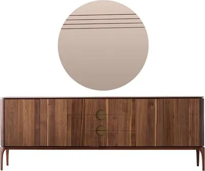 Produktbild von Modern Kommode mit Spiegel Minimalistisch Anrichte Esszimmer Sideboard