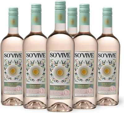 Image de So’vive 2025 vin rosénaturellement faible en alcool Lot 6 Bouteilles 75cl
