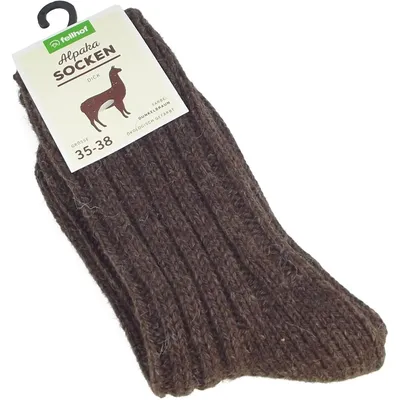 Produktbild von Fellhof Alpaka Uni Socken Dick dunkelbraun, 2712-DKB