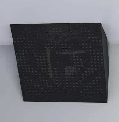 Obrázek produktu pro Balení po 2 kusech – Akustický rohový basový lapač | 50 x 50 cm | Nízkofrekvenční absorpce pro studia a divadla | Difúze | [UNIVERSE-H-150 mm | Lesklý černý plast]