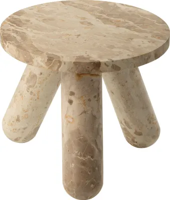Produktbild von J-Line Beistelltisch Rund Marmor Beige